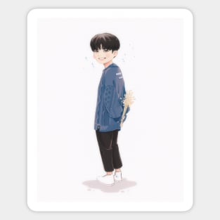 Blue Sweater Boy Sticker